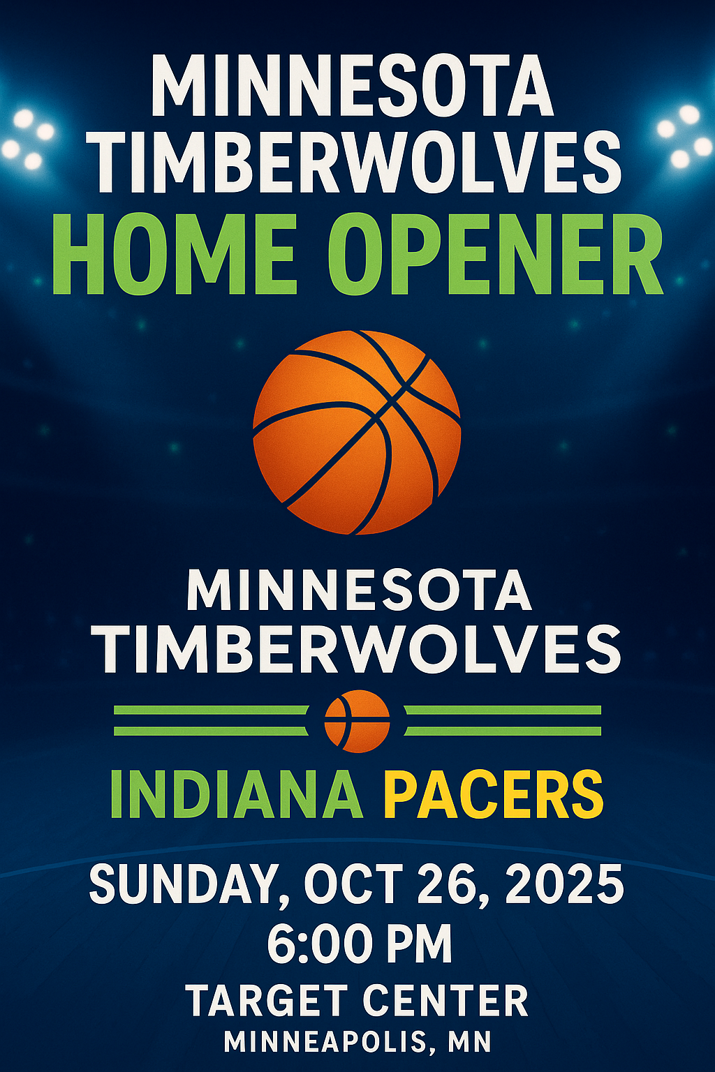Minnesota Timberwolves 2025 Home Opener Target Center