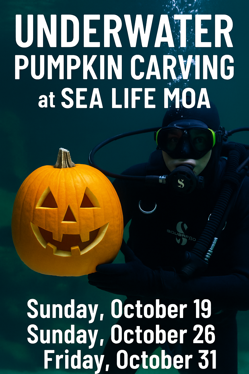 Underwater Pumpkin Carving at Sea Life MOA