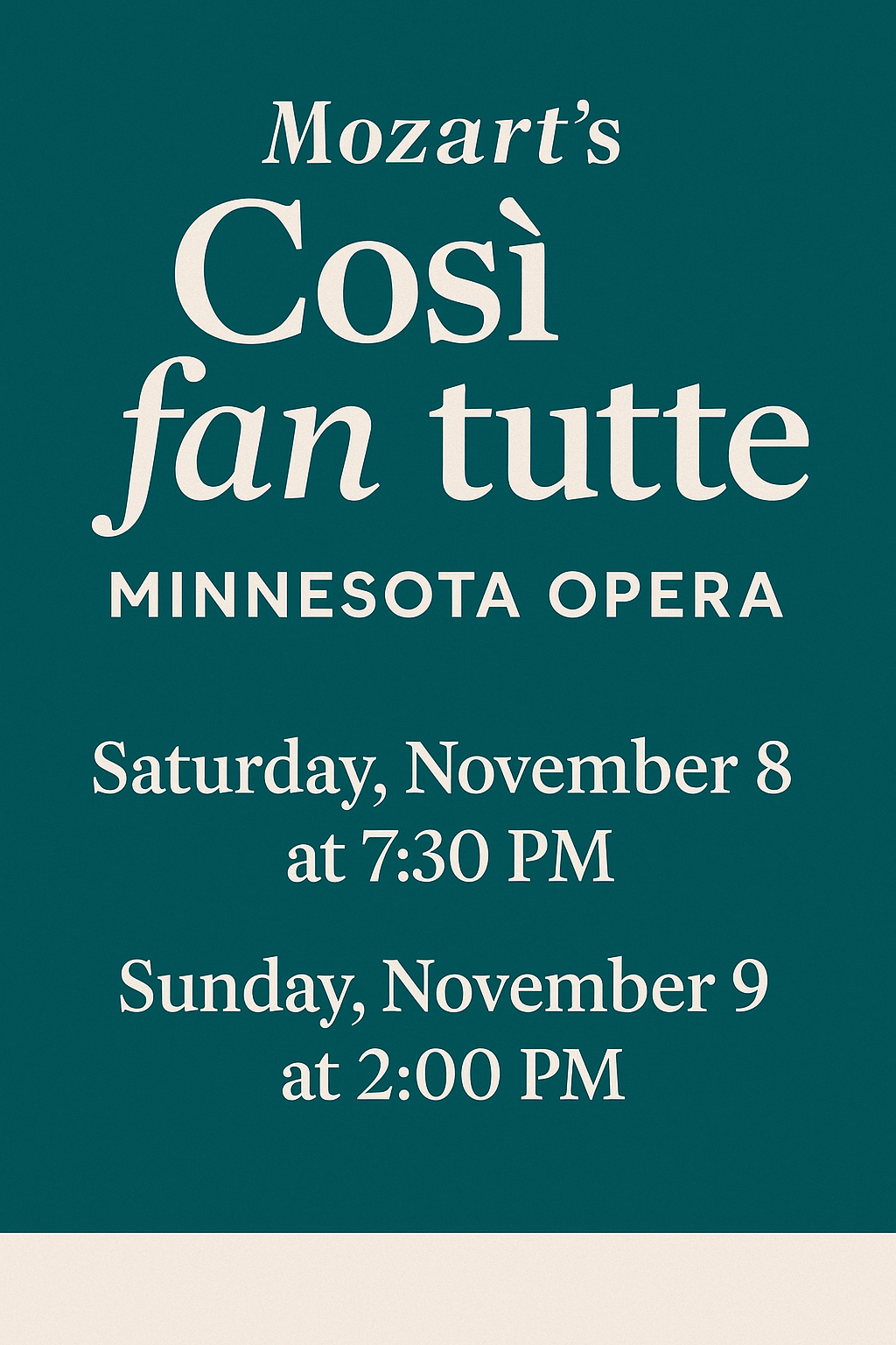 Mozart’s Così fan tutte at the Minnesota Opera