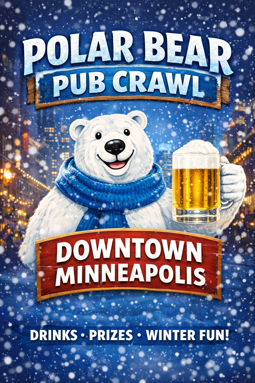 Polar Bear Pub Crawl in Downtown Minneapolis